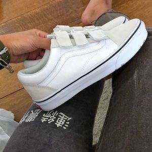 White Velcro Vans